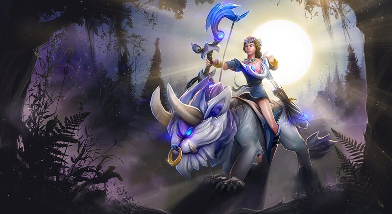 Woman Riding a Beast — Purple