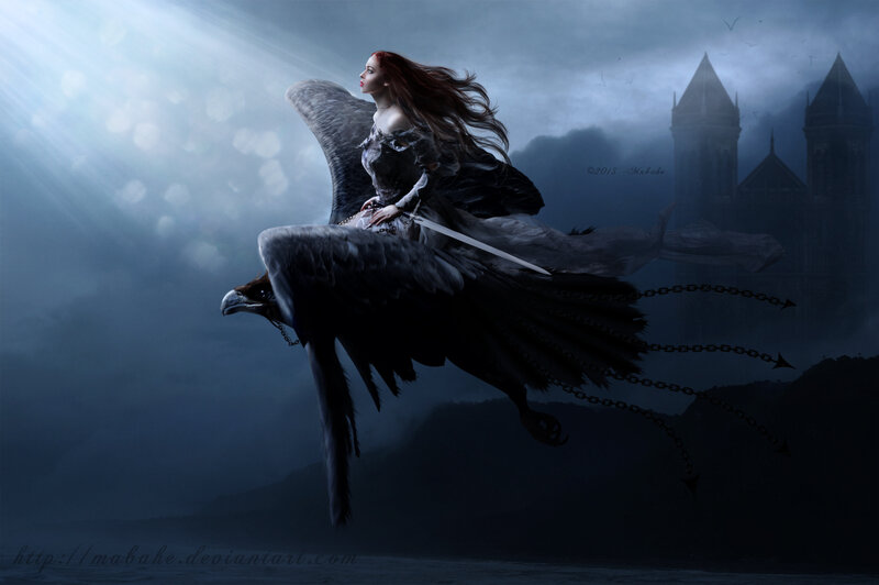 Woman Riding a Bird