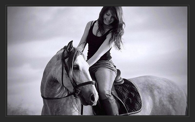woman riding a horse
