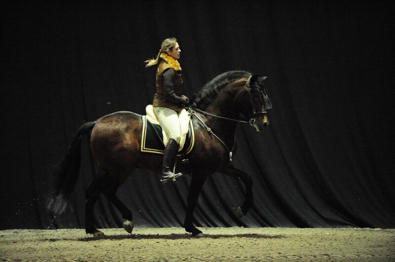 Woman riding a horse