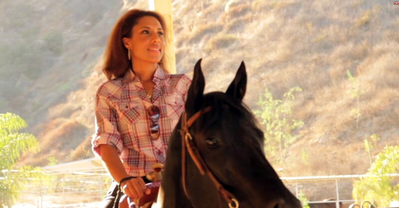 Woman Riding a Horse — Brown, Calm, Afternoon, Photograph, Sunglasses