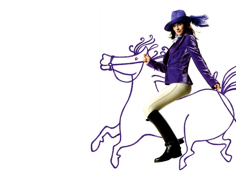 Woman Riding a Horse — Purple