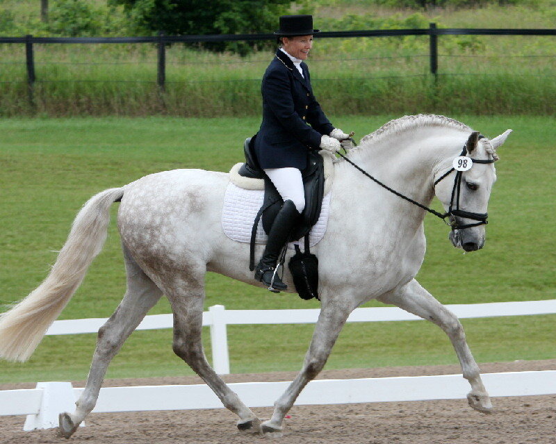 Woman Riding a Horse — White, Calm