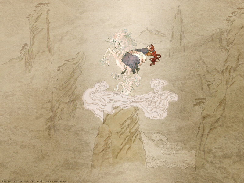 woman riding a unicorn