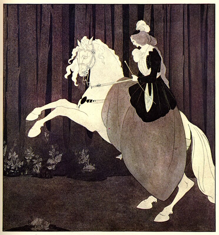 woman riding a white horse