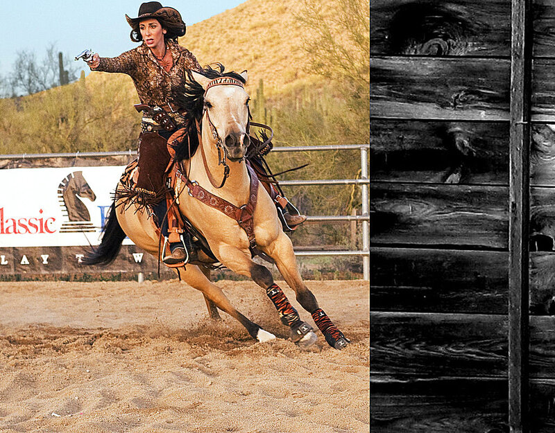 Woman Riding Horse — Brown, Action