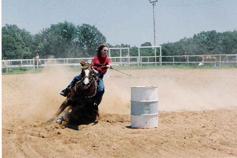 Woman Riding Horse — Brown, Active, Afternoon, Photograph, Barrel
