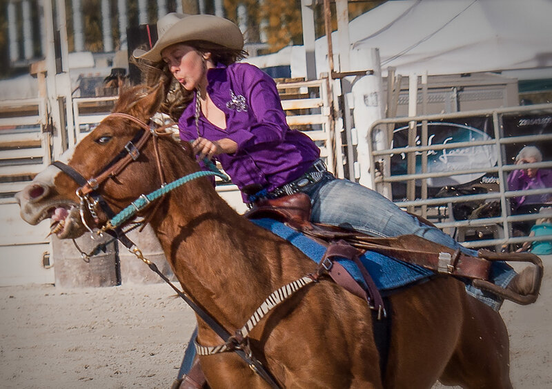 Woman Riding Horse — Brown, Dynamic, Afternoon, Photograph