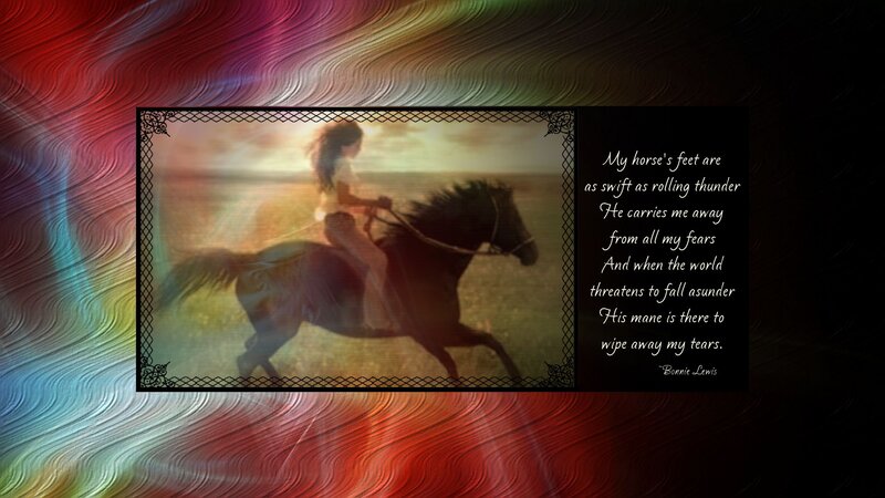 Woman Riding Horse — Red