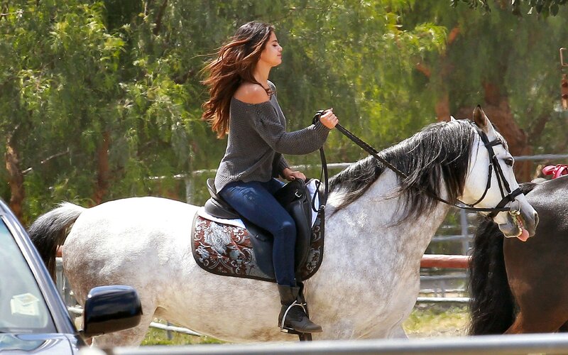 Woman Riding Horse — White, Calm