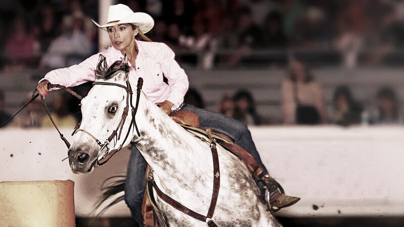 Woman Riding Horse — White, Dynamic, Night