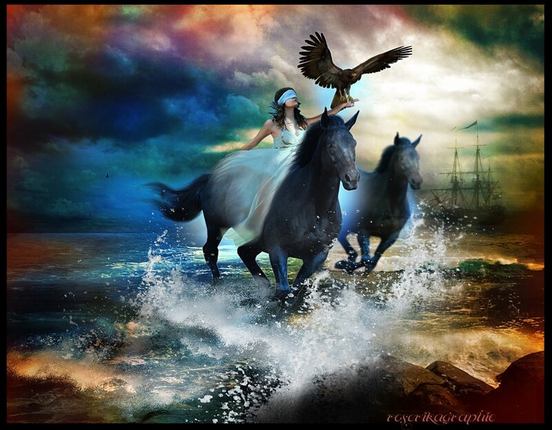 Woman Riding Horses