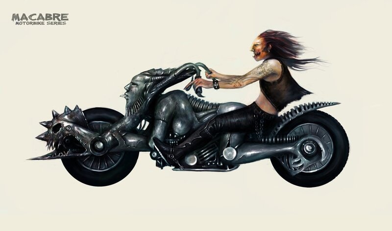 Woman Riding Monster Bike