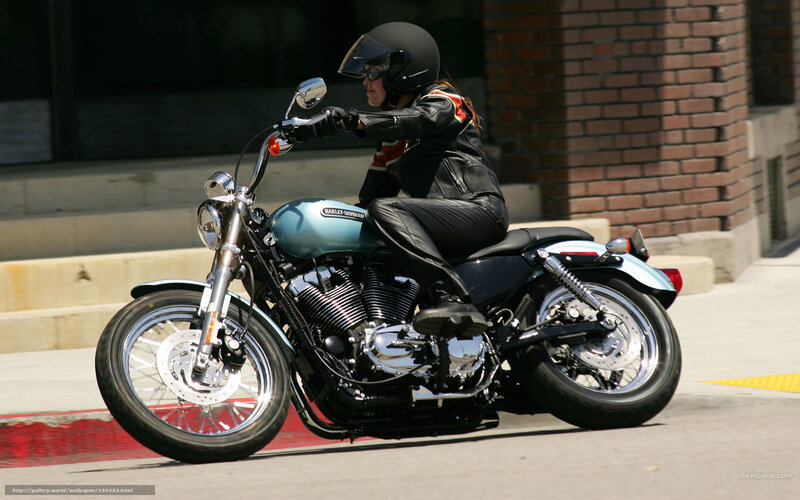 Woman Riding Motorcycle — Black, Active