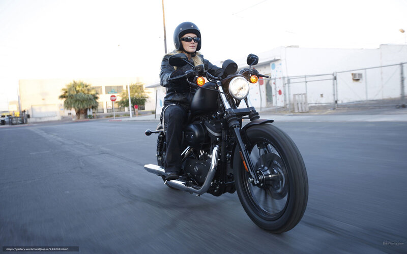 Woman Riding Motorcycle — Black, Calm, Afternoon, Photograph