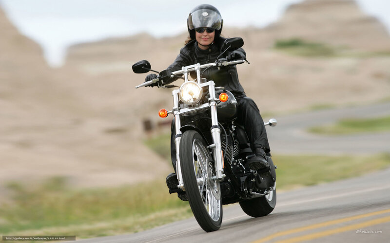 Woman Riding Motorcycle — Black, Calm