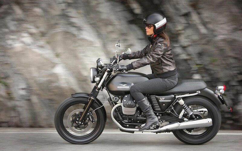 Woman Riding Motorcycle — Black, Dynamic