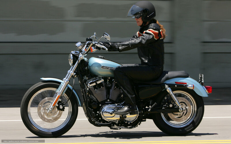 Woman Riding Motorcycle — Blue, Dynamic, Afternoon