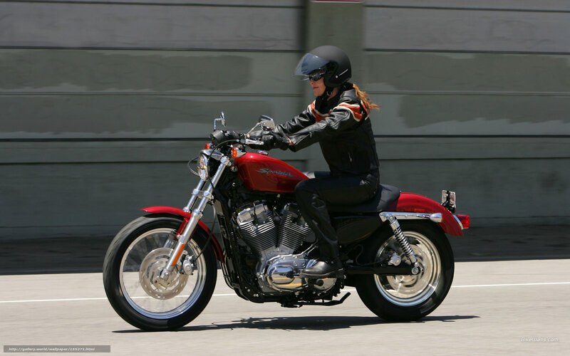 Woman Riding Motorcycle — Red, Active, Afternoon