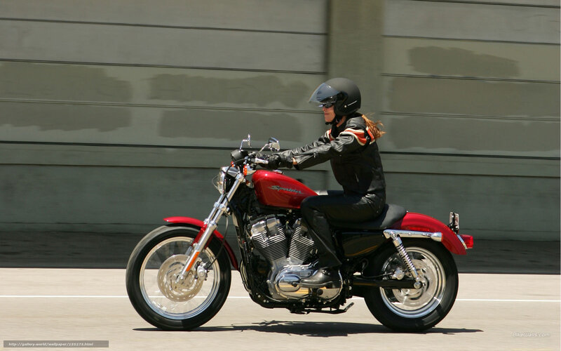 Woman Riding Motorcycle — Red, Dynamic, Afternoon