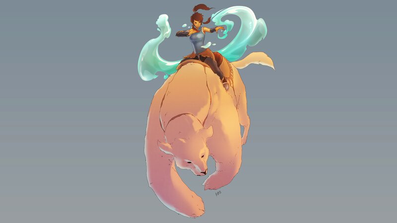 Woman Riding Polar Bear — Gray