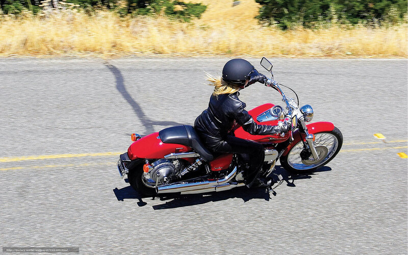 Woman Riding Red Motorcycle — Dynamic