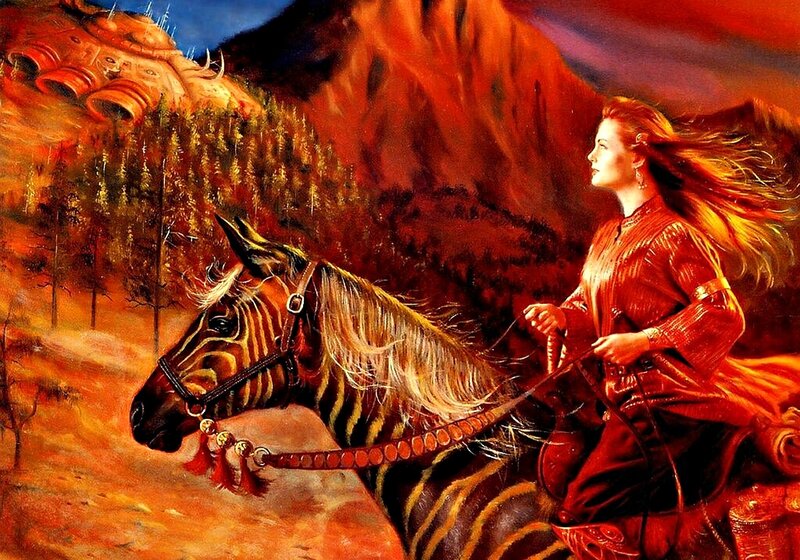 Woman Riding Zebra Horse