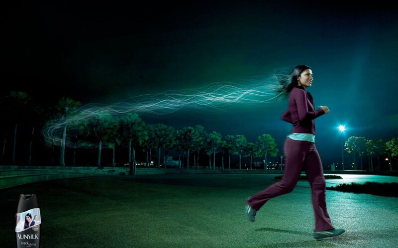 woman running at night