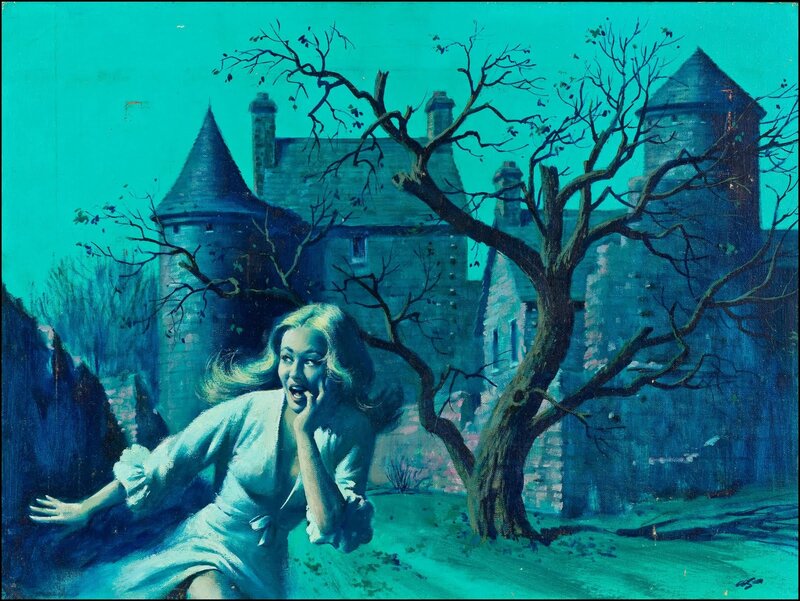 Woman Running from Castle
