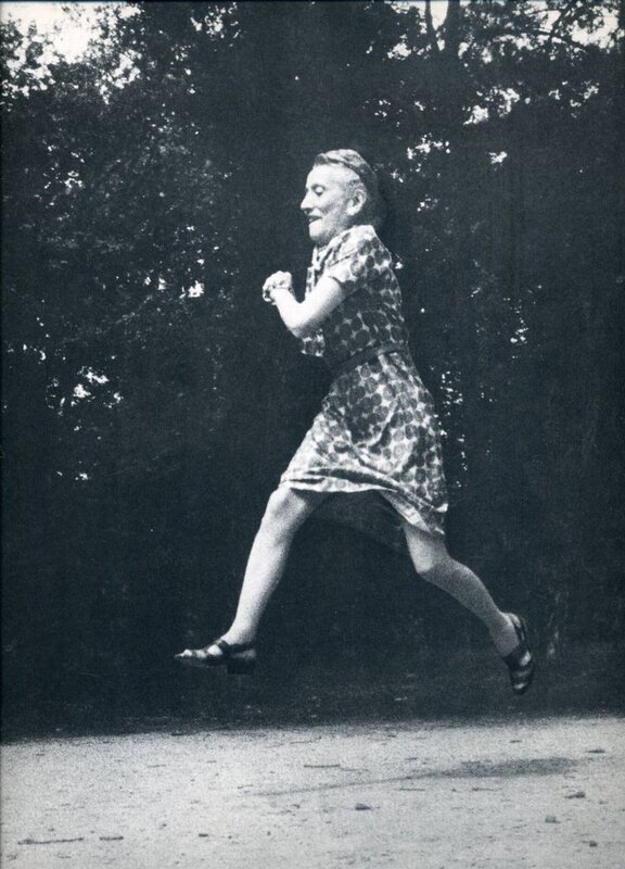 Woman running in a park