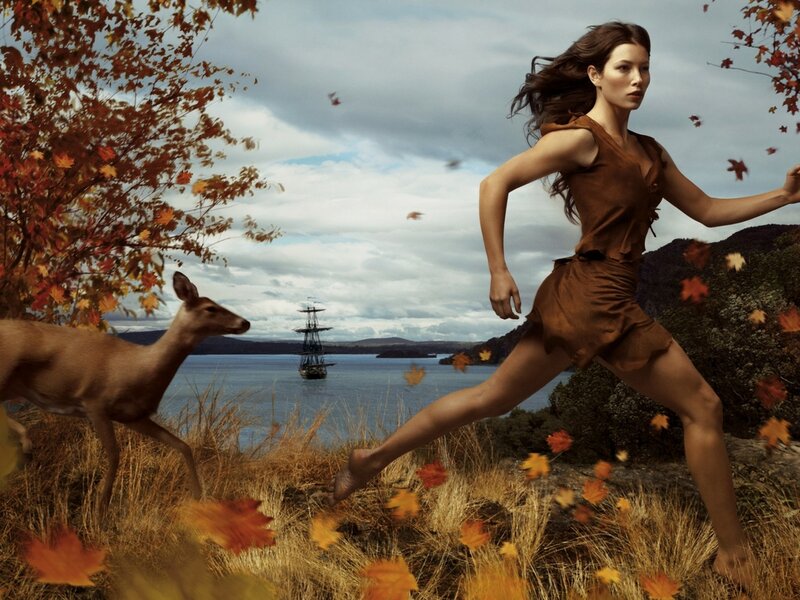 Woman Running in Autumn