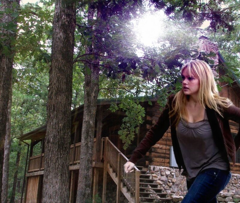 Woman Running in Forest