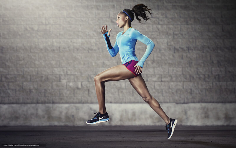 Woman Running in Motion