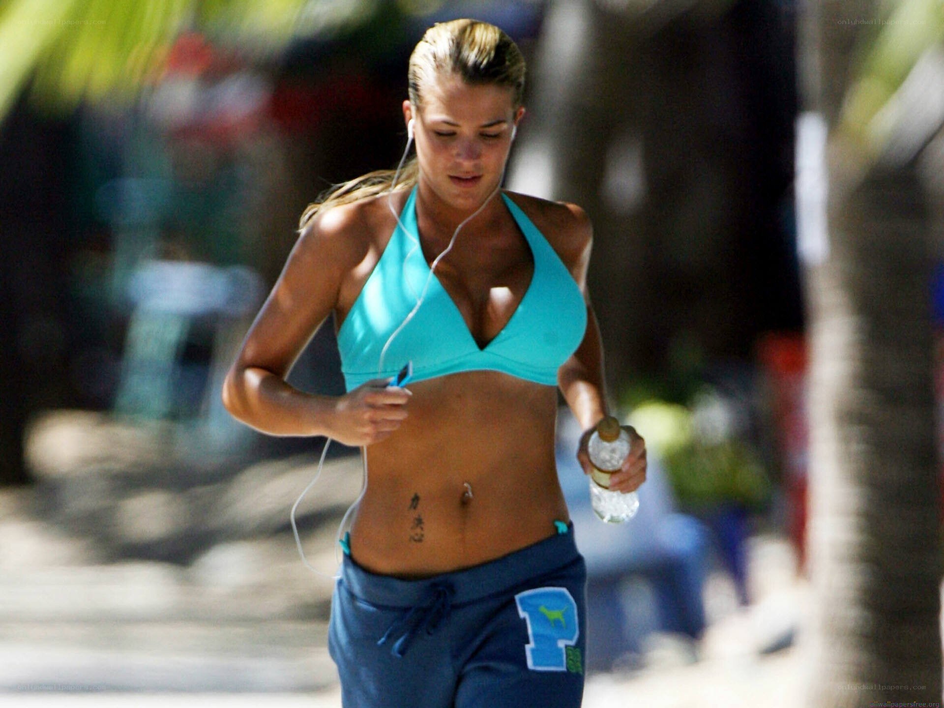 woman running in workout clothes