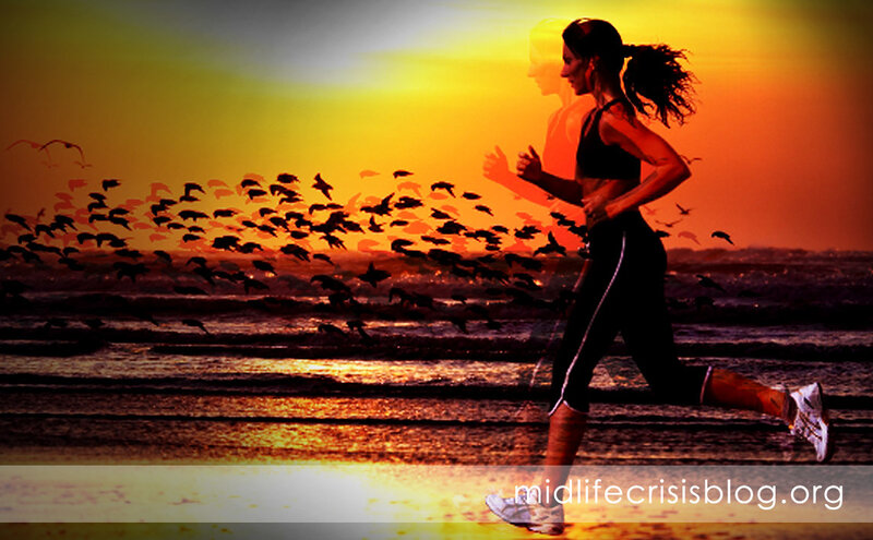 Woman Running on Beach — Orange