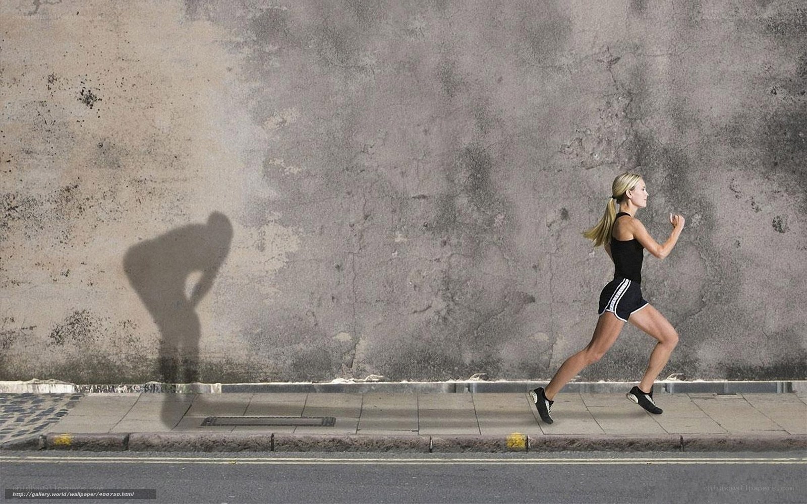 woman running on sidewalk