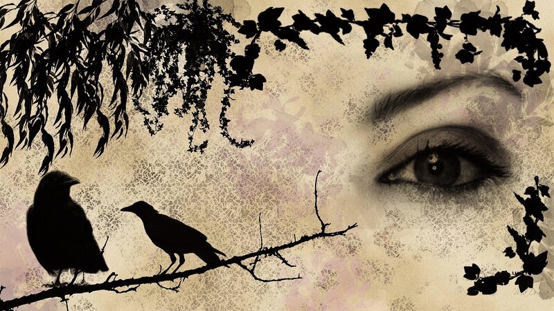 Woman's Eye with Crows
