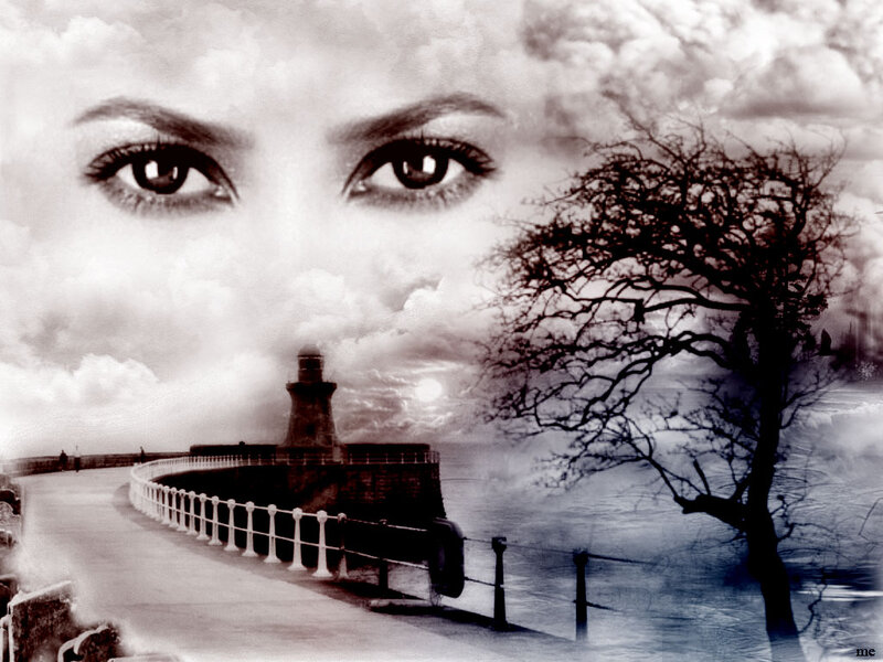 Woman's Eyes and Lighthouse