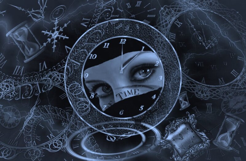 Woman's Eyes in Clock