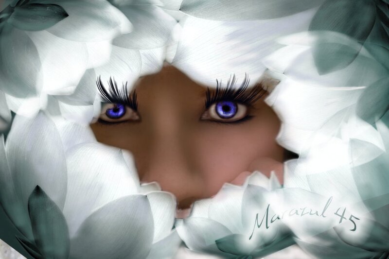 Woman's Eyes in Flowers
