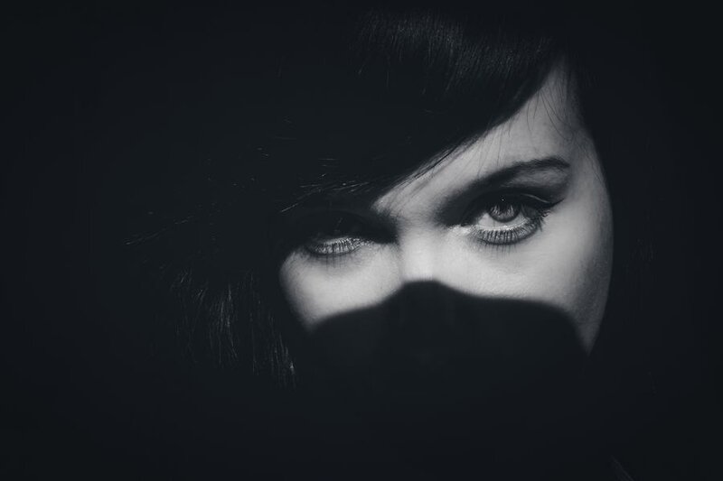 Woman's Eyes in Shadow