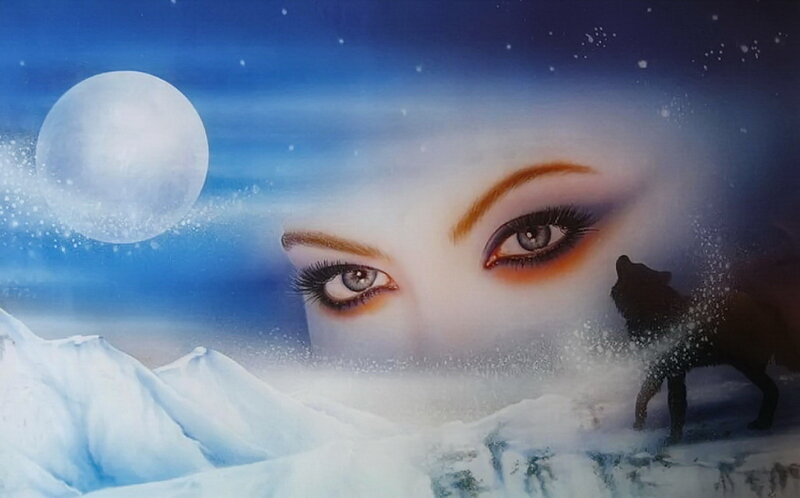 Woman's Eyes in Snow