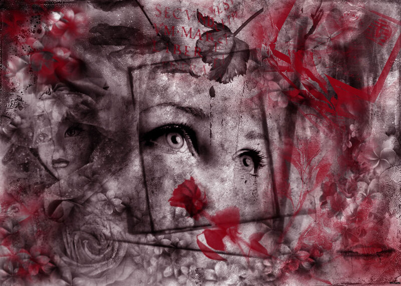 Woman's Eyes with Flowers