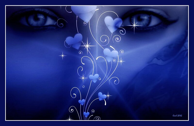 Woman's Eyes with Hearts