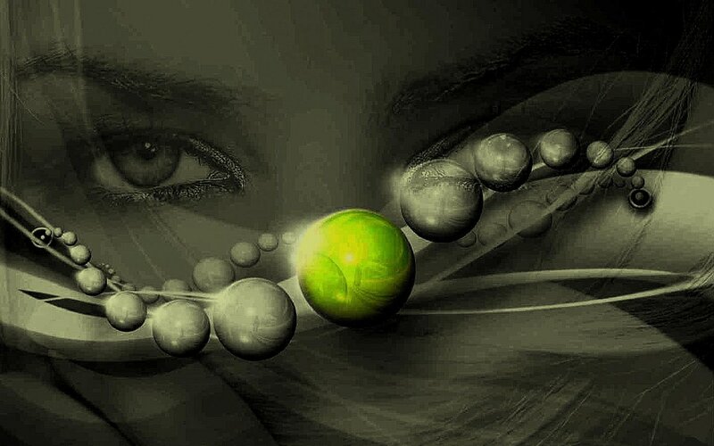 Woman's Eyes with Spheres