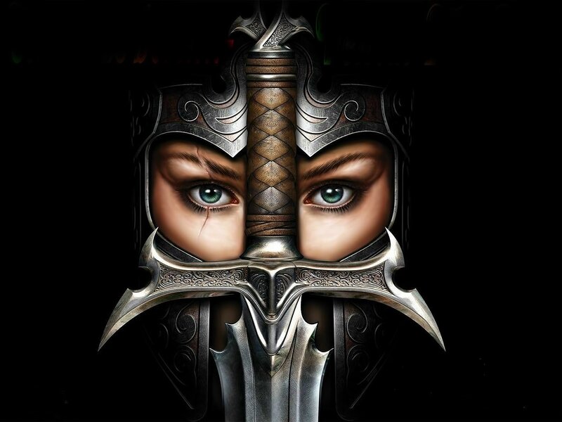 Woman's Eyes with Sword — Black, Dramatic