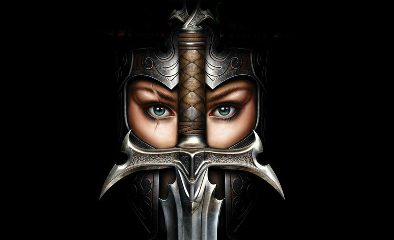 Woman's Eyes with Sword — Black