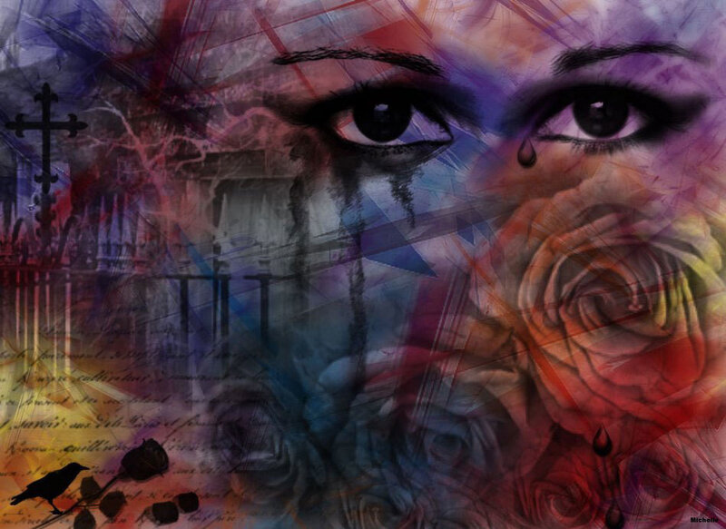 Woman's Eyes with Tears