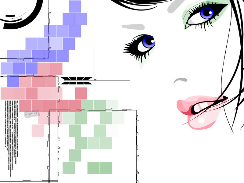 Woman's Face and Grid