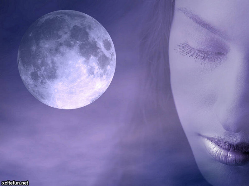 Woman's Face and Moon